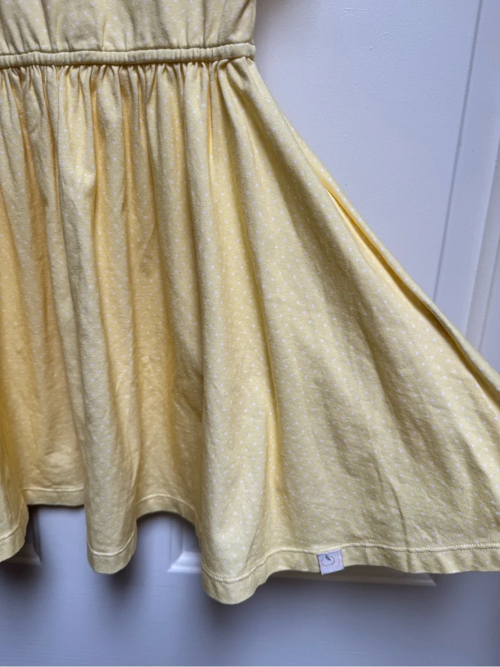 Omi Jo Yellow with White Polka Dot Twirl Dress Girl size 4 (A) Well Dressed Wolf